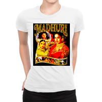 Madhuri Dixit, Madhuri Dixit Vintage, Madhuri Dixit Art, Madhuri Dixit Ladies Fitted T-shirt | Artistshot