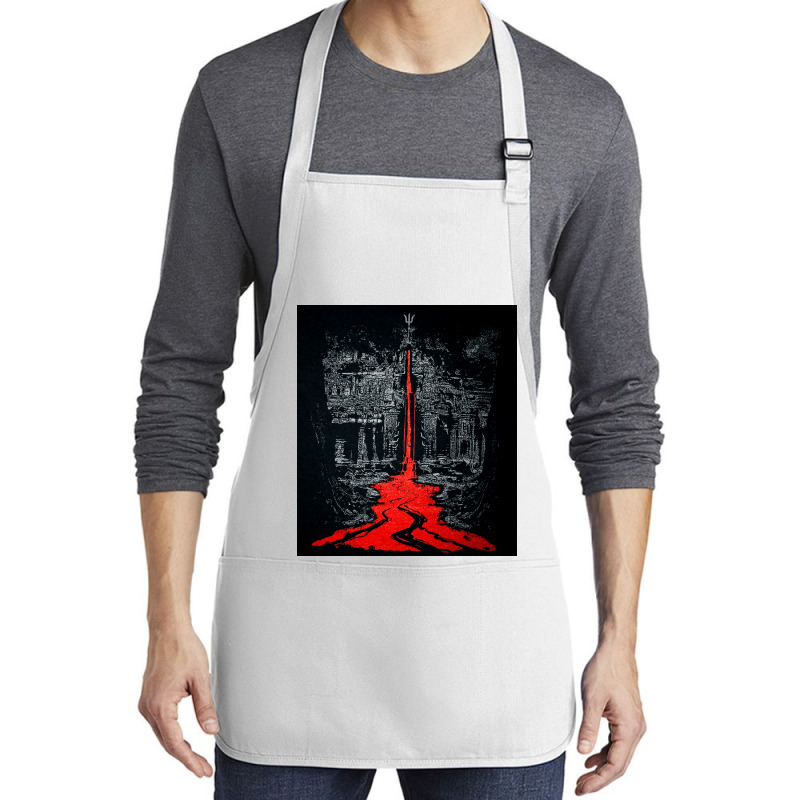 Temple Of The Bleeding Trident, Shiva, Trishul, Temple Of The Bleeding Medium-length Apron | Artistshot