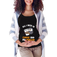 Coffee And My Penguin Sea Bird King Emperor Penguin Maternity Scoop Neck T-shirt | Artistshot