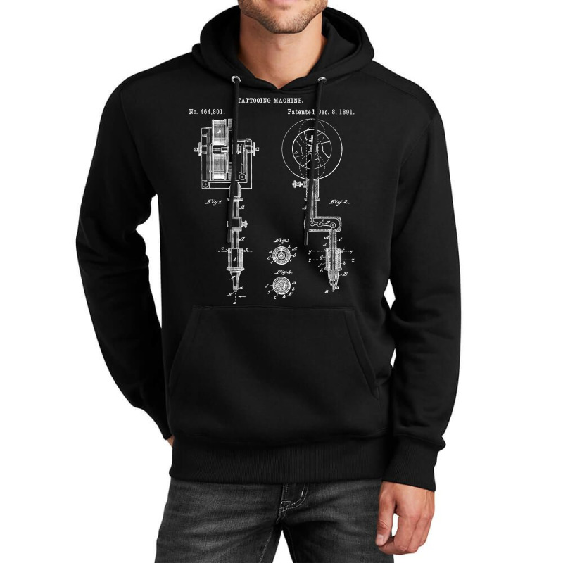 Vintage Tattoo Artist Gun - Inking Machine Drawing Tee Unisex Hoodie by LaynieWash | Artistshot