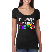 Mi Corazon Late En Dos Idiomas Bilingual T Shirt Women's Triblend Scoop T-shirt | Artistshot