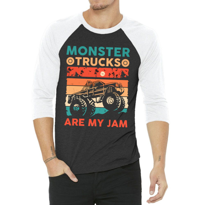 Monster Truck Are My Jam Classic Truck 3/4 Sleeve Shirt by cm-arts | Artistshot