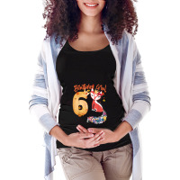 Fox Animal Lovers 6th Birthday Girl Fox B-day 6 Year Old Maternity Scoop Neck T-shirt | Artistshot