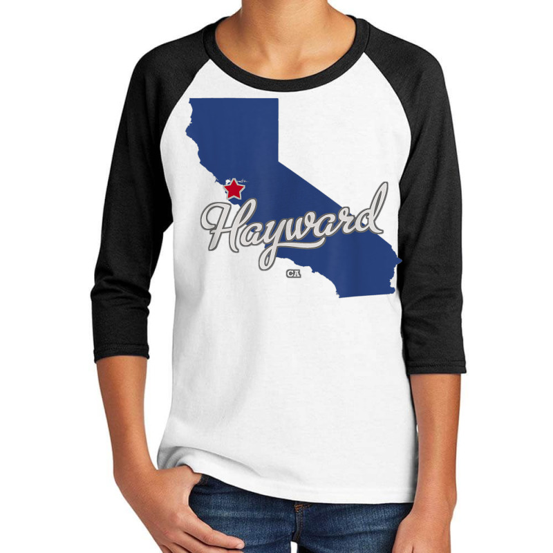 Hayward California Ca Map T Shirt Youth 3/4 Sleeve | Artistshot