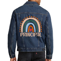 Principal Rainbow Appreciation Day Hello Back To School Men Denim Jacket | Artistshot