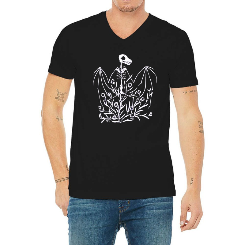 Bat Skeleton And Chicorys, Bat Skeleton And Chicorys Vintage, Bat Skel V-Neck Tee by SHNCKDFM | Artistshot