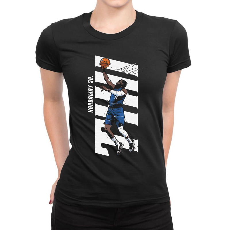 Tim Hardaway Jr. Vertical Ladies Fitted T-Shirt by Gibbons Washburn | Artistshot