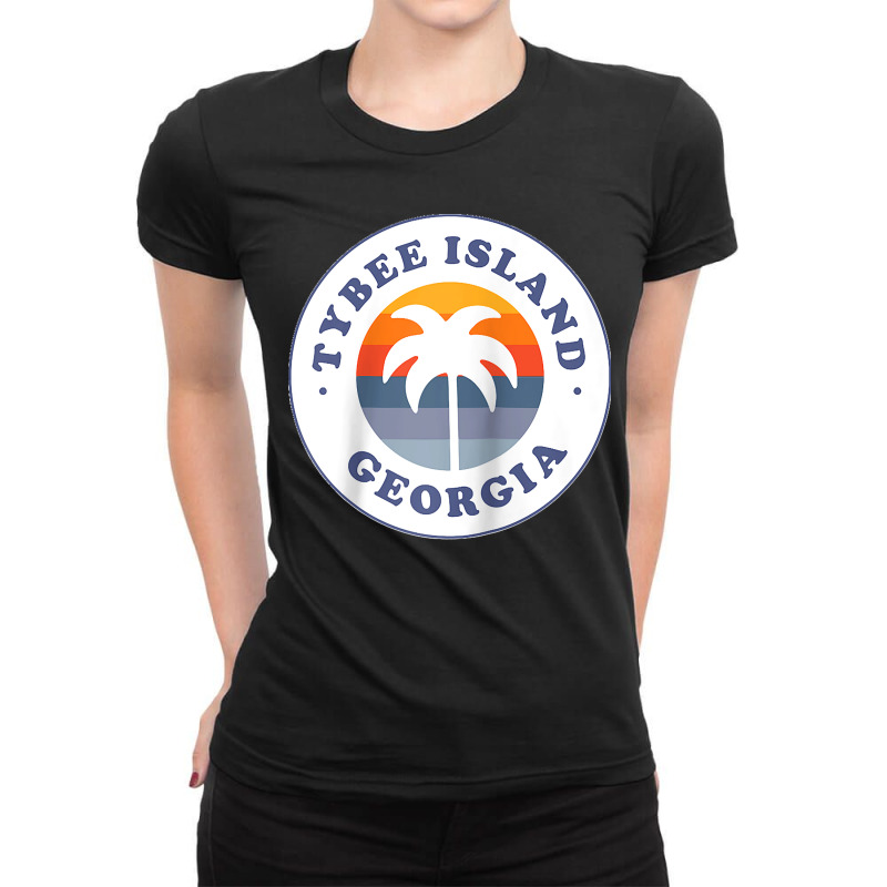 Tybee Island Georgia Ga Palm Tree Beach Vacation Souvenirs Raglan Base Ladies Fitted T-Shirt by cm-arts | Artistshot