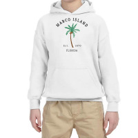 Womens Marco Island Florida Colorful Palm Tree Retro Novelty Art V Nec Youth Hoodie | Artistshot