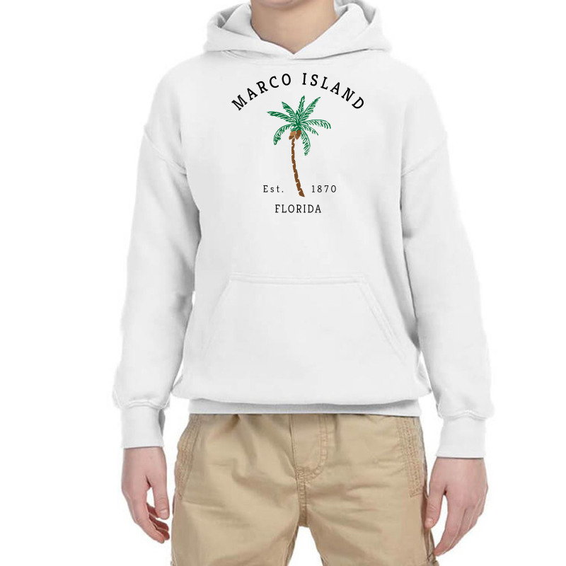 Womens Marco Island Florida Colorful Palm Tree Retro Novelty Art V Nec Youth Hoodie by cm-arts | Artistshot