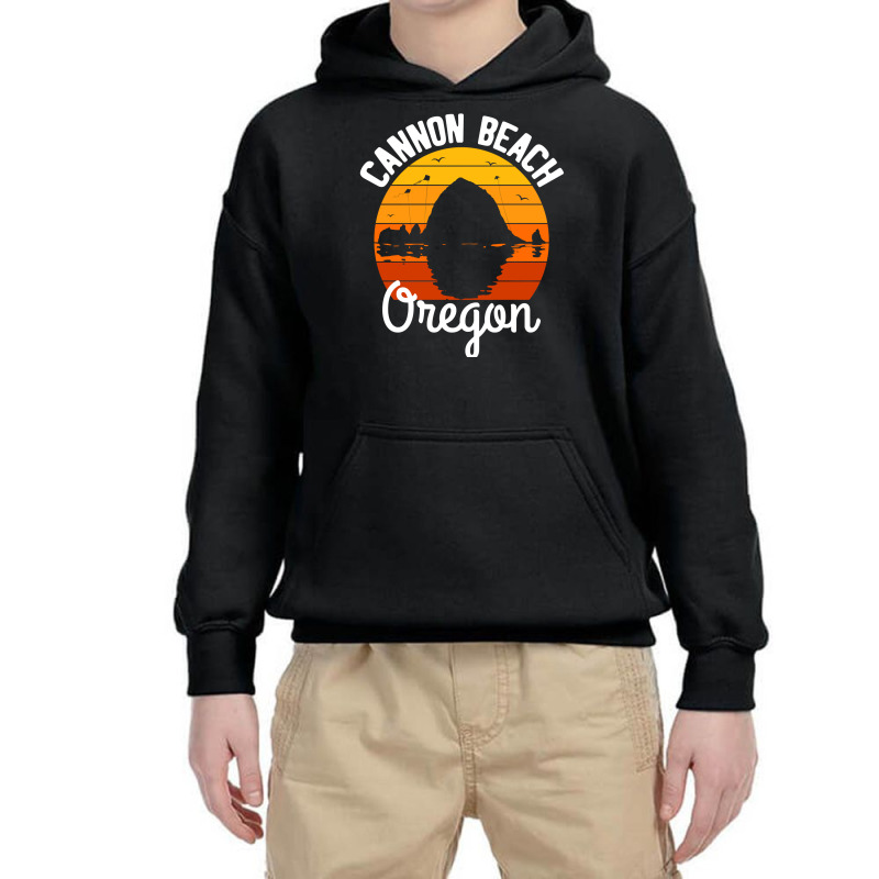 Retro Sunset Haystack Rock Souvenir Cannon Beach Long Sleeve T Shirt Youth Hoodie by qubujasaelae | Artistshot