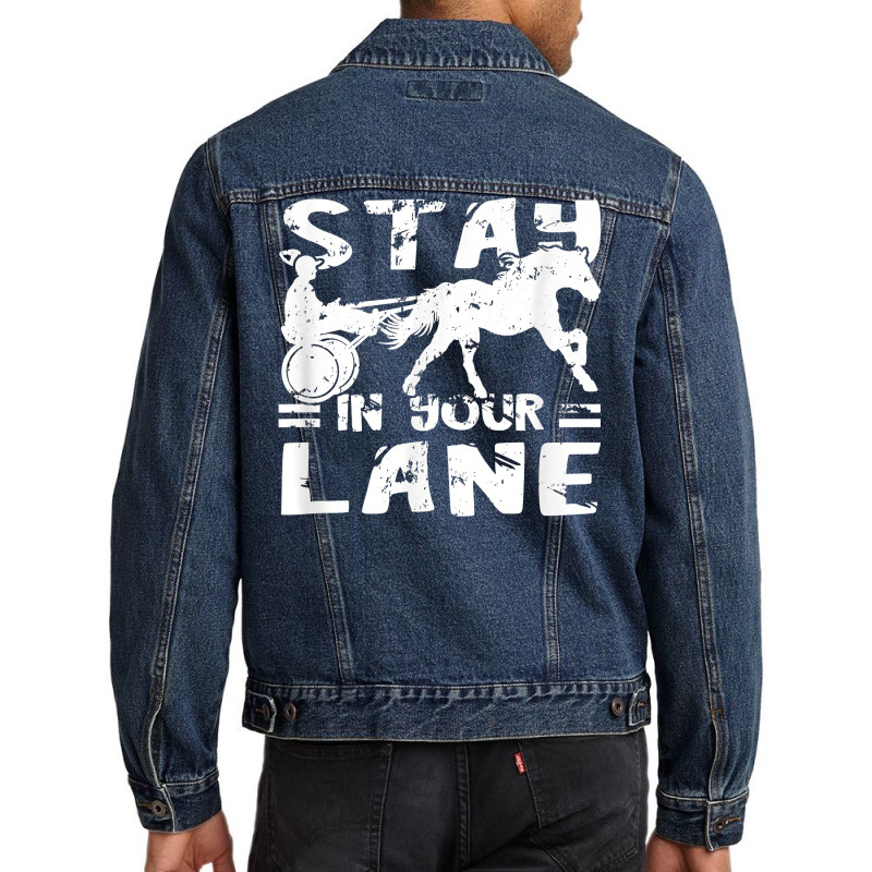 Harness Racing Stay On Your Equitation Track Horse Racer T Shirt Men Denim Jacket | Artistshot