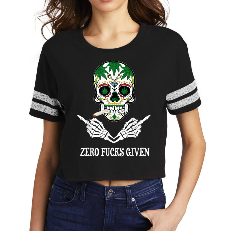 Mens Zero Fucks Given Skull Weed Marijuana 420 T Shirt Scorecard Crop Tee by cm-arts | Artistshot