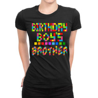 Building Brick Block Brother Of Birthday Boy Ladies Fitted T-shirt | Artistshot