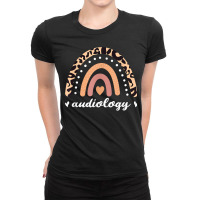 Audiology Leopard Rainbow Audiologist Hearing Aid Specialist Ladies Fitted T-shirt | Artistshot