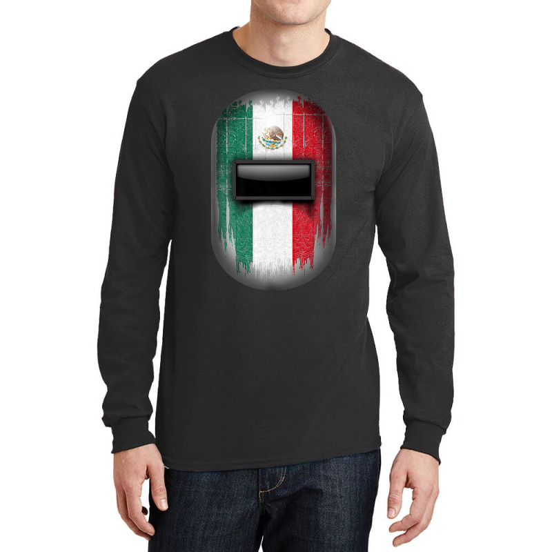 Mexican Welder Tee Mexico Flag Pipeliner Welding Hood Helmet Long Sleeve Shirts | Artistshot