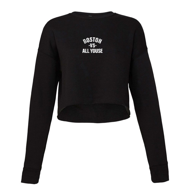 Boston Vs All Youse Funny New England Accent Slang Boy Girl Cropped Sweater by Kaiser | Artistshot