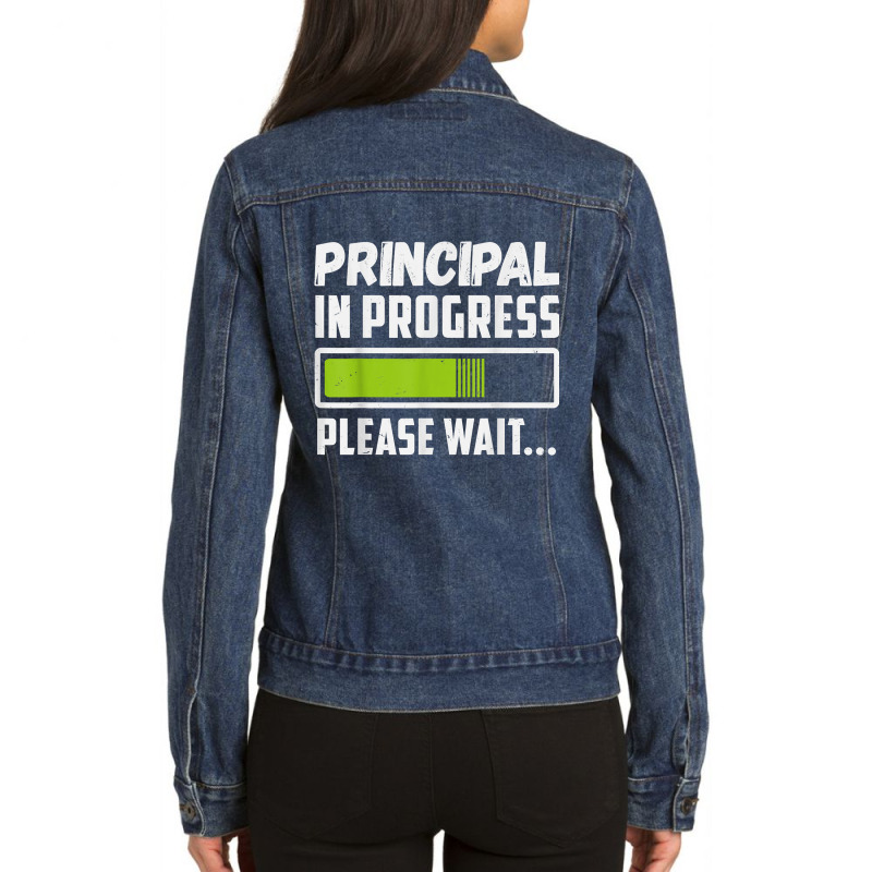 Principal In Progress Please Wait Future School Principal Ladies Denim Jacket by MomoeNakatsuji | Artistshot