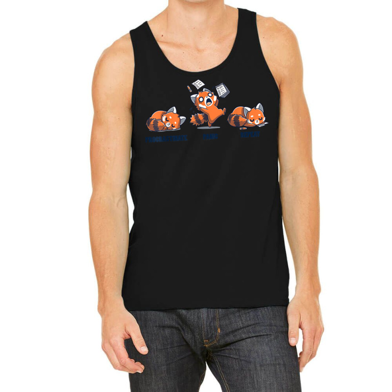 Procrastinate Panic Repeat Daily Distressed Red Pandas Tank Top | Artistshot