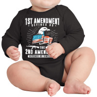 First Amendment Defines Us   The Second Defends Us T Shirt Long Sleeve Baby Bodysuit | Artistshot