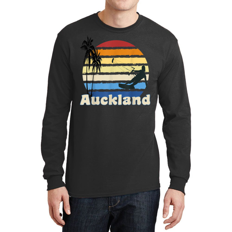 Auckland New Zealand Kitesurfing Kitesurfer Beach Long Sleeve Shirts by Dapper | Artistshot