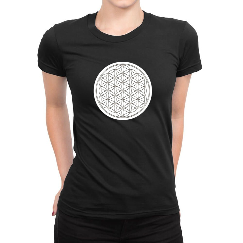 Om Heart Mantra Symbol Love And Spirituality Yoga 12452308 Ladies Fitted T-Shirt by riska_art | Artistshot