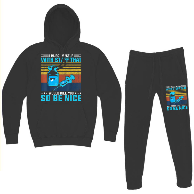 Diabetes Survivor   I Inject Myself Retro Diabetes Awareness Hoodie & Jogger Set | Artistshot