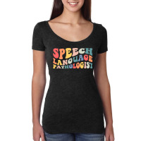 Groovy Speech Language Pathologist Slp Your Words Matters Women's Triblend Scoop T-shirt | Artistshot