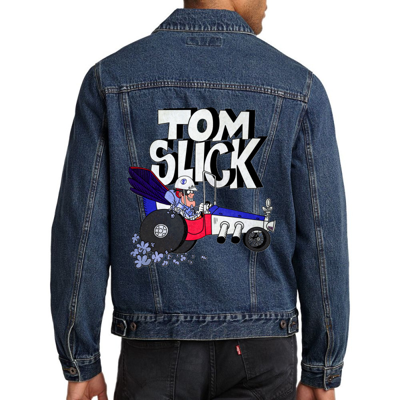 Tribute To Jay Ward Cartoons Tom Slick In The Thunderbolt Grease Slapp Men Denim Jacket | Artistshot