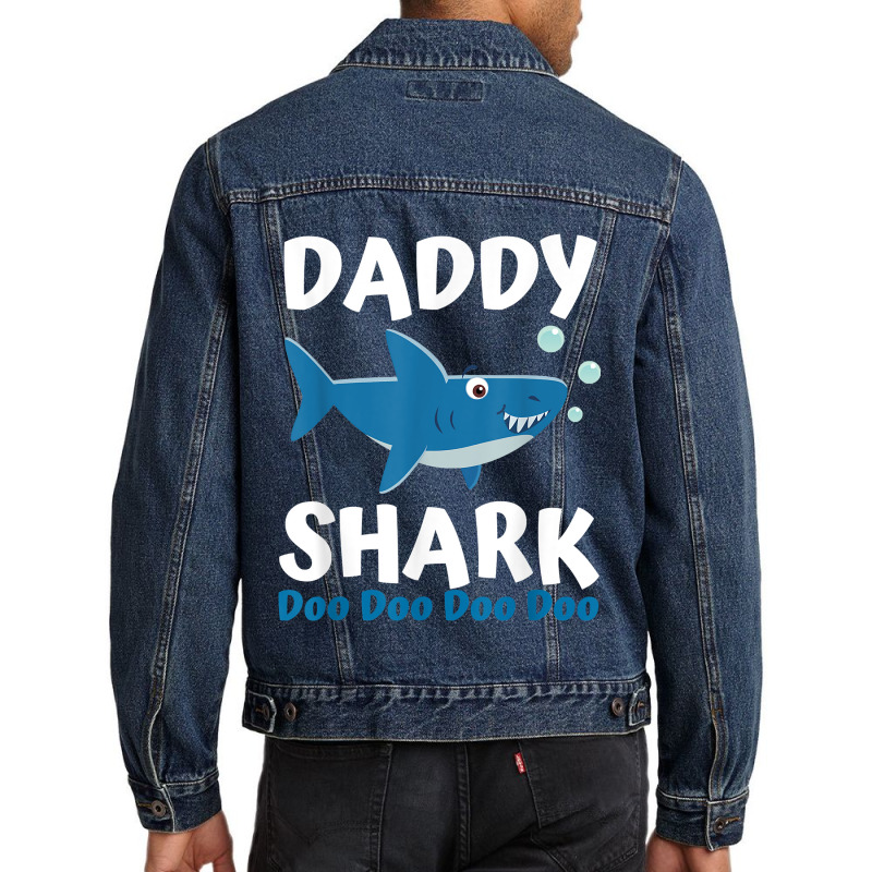 Daddy Shark Fathers Day Gift From Wife Son Daughter Men Denim Jacket | Artistshot