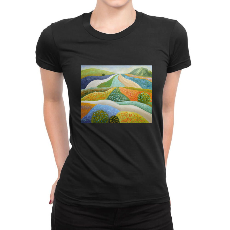 Springtime Bustle Ladies Fitted T-Shirt by cm-arts | Artistshot