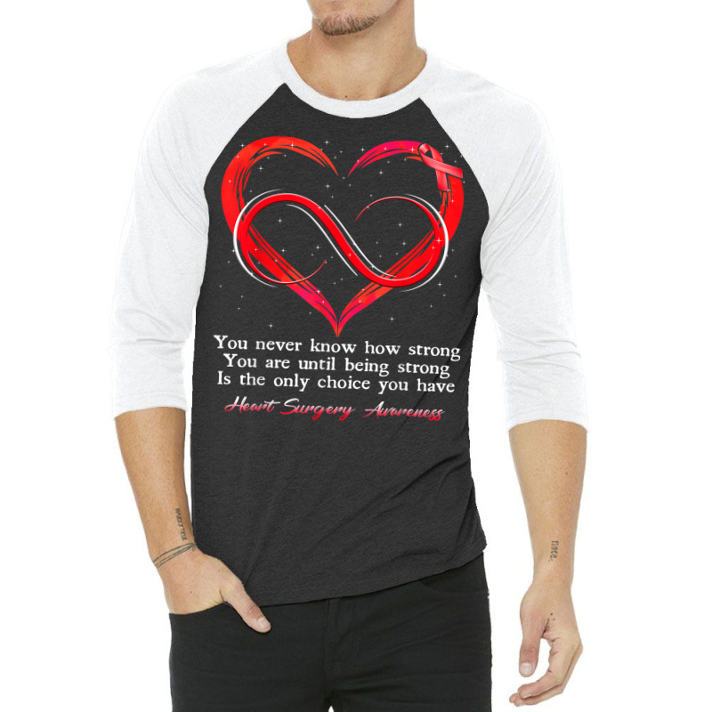 I Wear Red For Heart Surgery Awareness Warrior 3/4 Sleeve Shirt | Artistshot