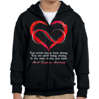 I Wear Red For Heart Surgery Awareness Warrior Youth Zipper Hoodie | Artistshot