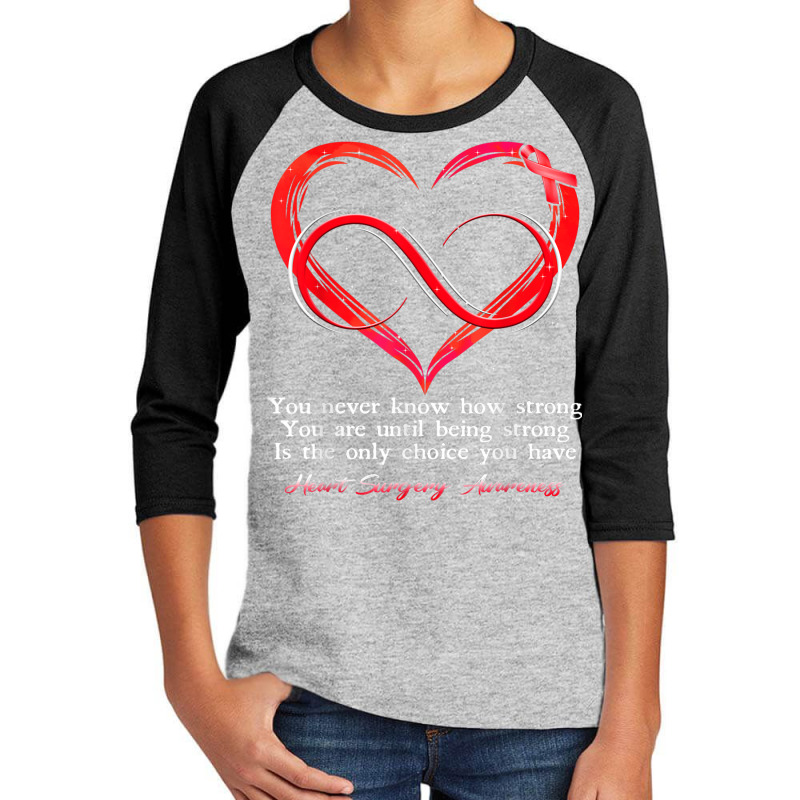 I Wear Red For Heart Surgery Awareness Warrior Youth 3/4 Sleeve | Artistshot