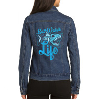 Saltwater Life Fishing Ladies Denim Jacket | Artistshot