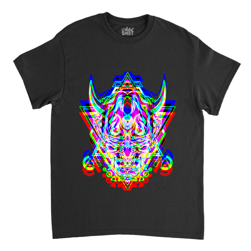 Samurai Mask Anime Demon Bushido Warrior Aesthetic Japanese Classic T-shirt by cm-arts | Artistshot