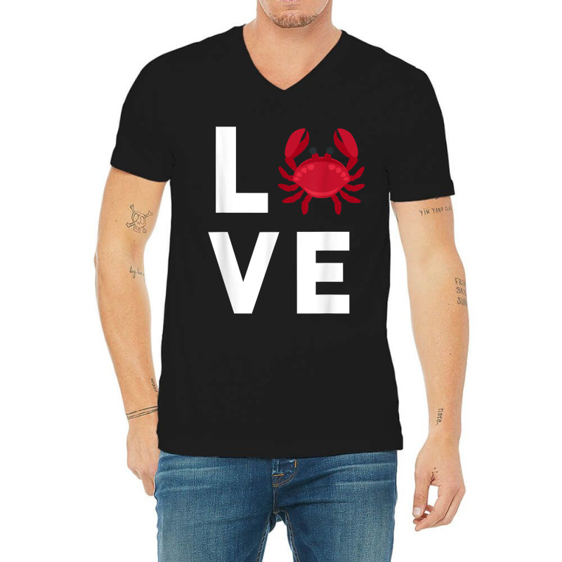 I Love Crabs Cute Crab Lover Crustacean Seafood Crab V-neck Tee | Artistshot