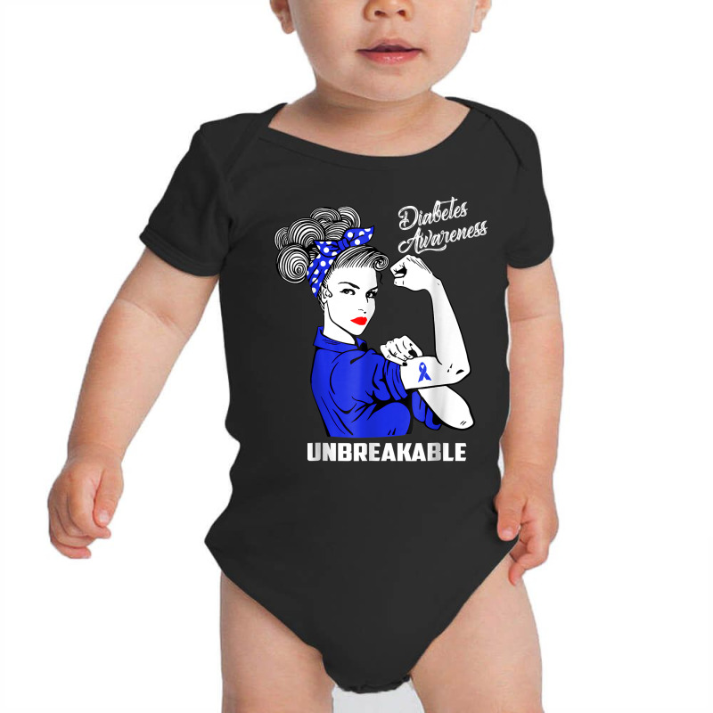 Warrior Unbreakable Woman Diabetes Awareness Support T Shirt Baby Bodysuit | Artistshot