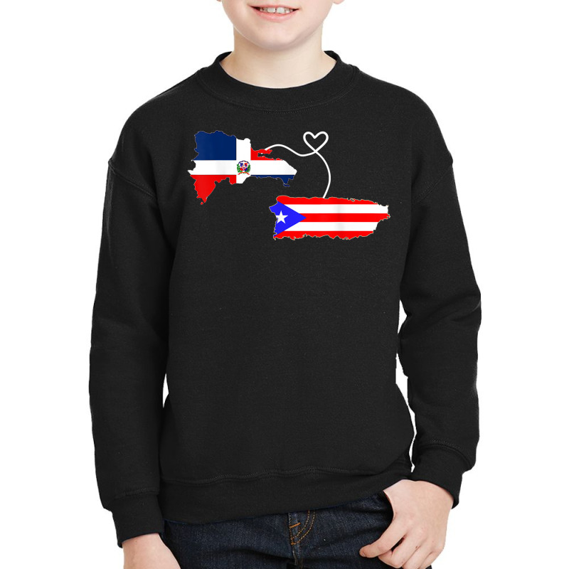 Half Puerto Rican Half Dominican Flag Map Combined Pr Rd T Shirt Youth Sweatshirt by cm-arts | Artistshot