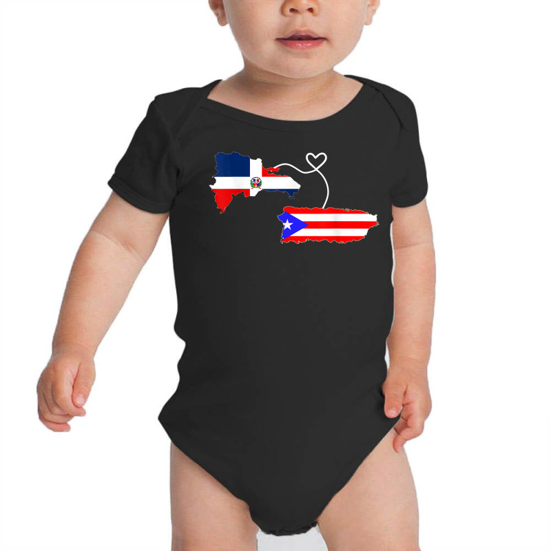 Half Puerto Rican Half Dominican Flag Map Combined Pr Rd T Shirt Baby Bodysuit by cm-arts | Artistshot