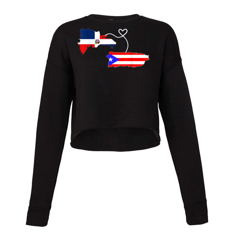 Half Puerto Rican Half Dominican Flag Map Combined Pr Rd T Shirt Cropped Sweater by cm-arts | Artistshot