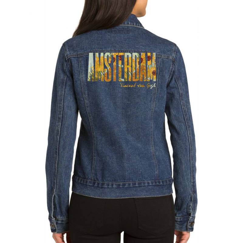 Amsterdam Van Gogh Sunflowers Vincent Van Gogh Sunflower T Shirt Ladies Denim Jacket by lazhehurezhu | Artistshot