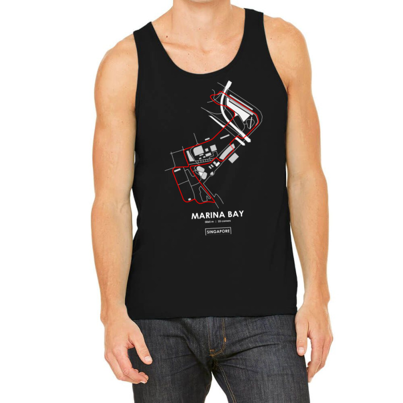 Marina Bay - Singapore Track Map 2.0 Red Tank Top by NICHOLASGIBSON | Artistshot