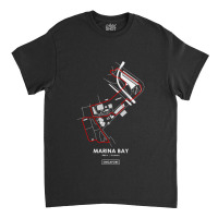 Marina Bay - Singapore Track Map 2.0 Red Classic T-shirt | Artistshot