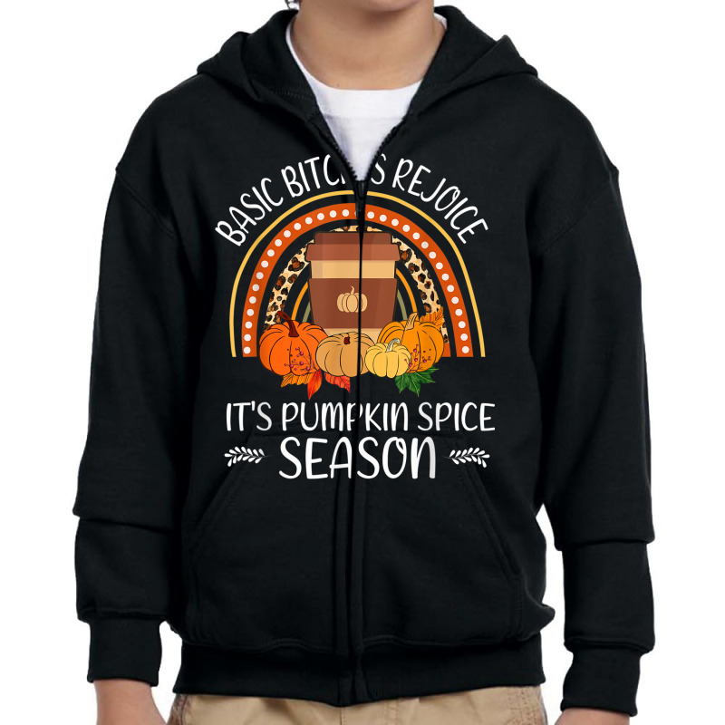 Its Pumpkin Spice Season Halloween Costume Rainbow Leopard Youth Zipper Hoodie by Prestige | Artistshot