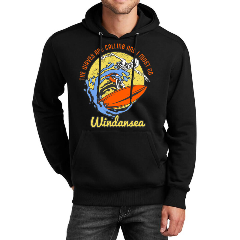 Windansea Skeleton Surfer Unisex Hoodie by Crowley Tidwell | Artistshot