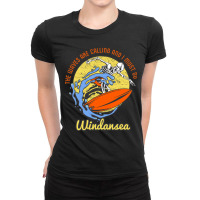 Windansea Skeleton Surfer Ladies Fitted T-shirt | Artistshot