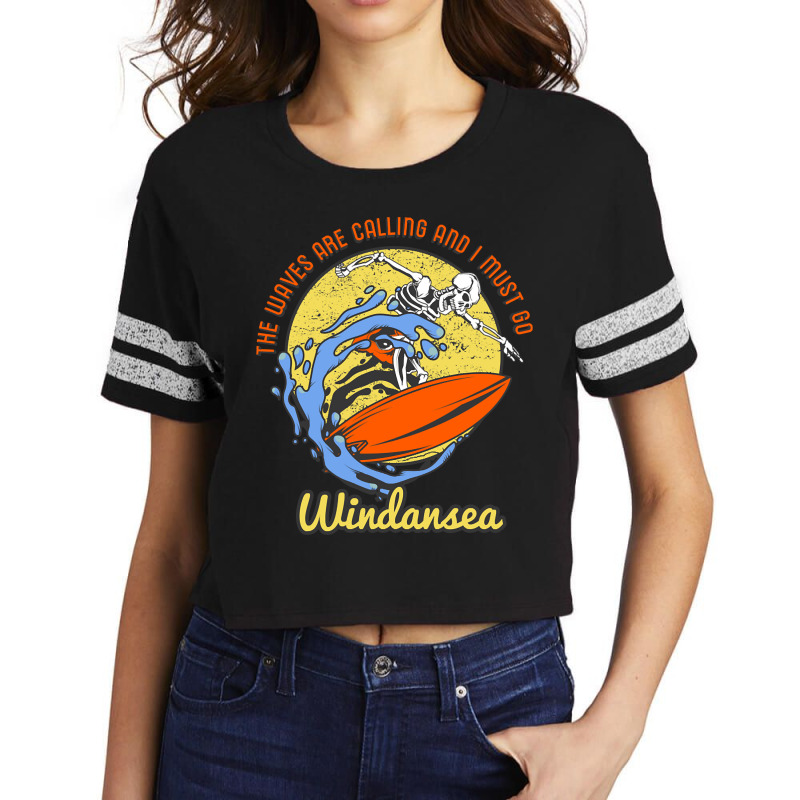 Windansea Skeleton Surfer Scorecard Crop Tee by Crowley Tidwell | Artistshot