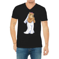 Bear Bride Veil Wedding V-neck Tee | Artistshot