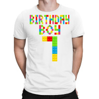 7th Birthday 7 Years Old Boy Building Blocks Bricks Boys Kid T Shirt T-shirt | Artistshot